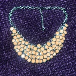 Orange beaded statement necklace